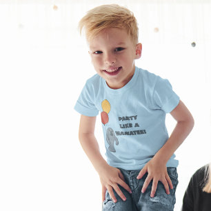 マナティーとバルーンカスタムの誕生日パーティー Tシャツ