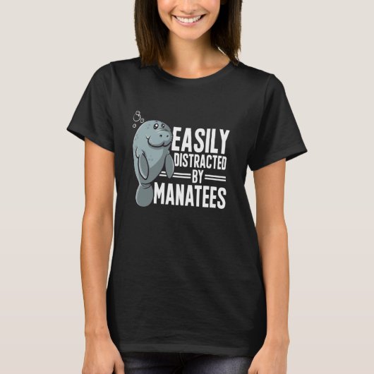 マナティーに気を取られやすいマナティー海獣 Tシャツ (正面)