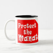 マナティーのダイバーのコーヒー・マグはマナティーを保護します ツートーンマグカップ (左)