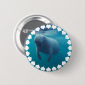 マナティーの円形ボタン 缶バッジ (正面&裏面)