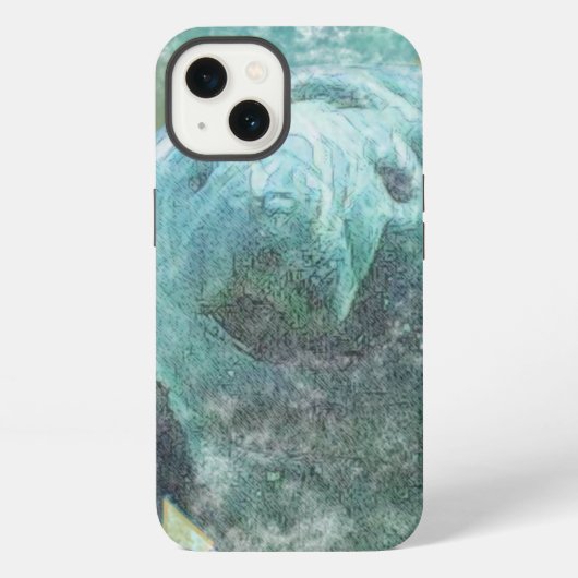 マナティーの可愛いアート iPhoneケース (裏面)