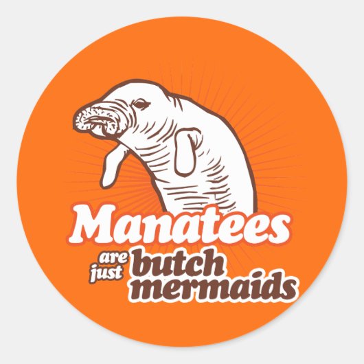 マナティーはただのたくましい人魚です ラウンドシール (正面)