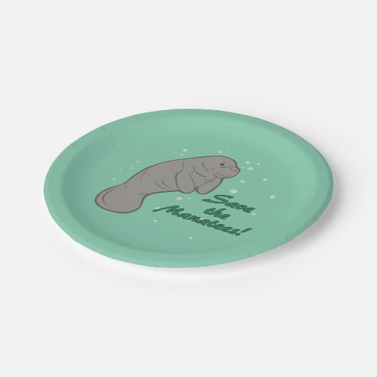 マナティーを救って下さい! ペーパープレート (アングル)