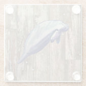 マナティーウッドテクスチャデコ素朴ールガラスコースター ガラスコースター (裏面)