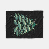 マナティークリスマスツリーマナティークリスマスボーイズ& Wom フリースブランケット (正面(横))