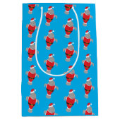 マナティーサンタコートアニマルノベルティクリスマス ミディアムペーパーバッグ (正面)