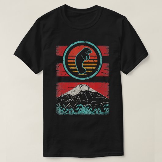 マナティーシーカウズレトロヴィンテージ80sスタイルギフト tシャツ (デザイン正面)