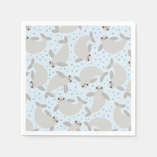 マナティーパーティー紙ナプキン スタンダードカクテルナプキン (正面)