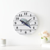 マナティーフロリダワイルドライフデコー素朴シプラップ ラージ壁時計 (ホーム)