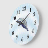 マナティーフロリダワイルドライフブルーストライプ ラージ壁時計 (傾斜)