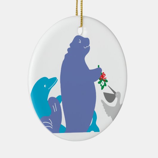 マナティーホリデイオーナメント セラミックオーナメント (右)