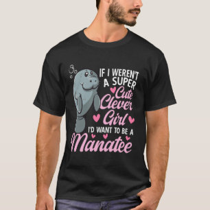 マナティー海の動物マナティーすごいかわいい賢い女の子 Tシャツ
