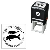 マナティー シルエット ラウンド 図書館 本 名前 セルフインキングスタンプ (インサイチュ)