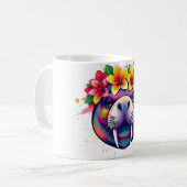 マナティー・ドリーム:トロピカルフラワークラウンティー コーヒーマグカップ (正面左)
