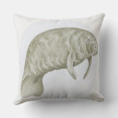 マナティー(Trichechus sp。)のイラストレーション クッション (裏面)
