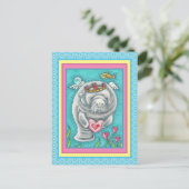 マナティーCUPID、バブル&ハートカラフルバレンタイン シーズンポストカード (スタンド正面)