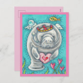 マナティーCUPID、バブル&ハートカラフルバレンタイン シーズンポストカード (正面/裏面)