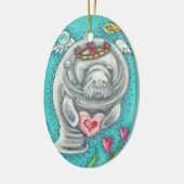 マナティーCUPID、バブル&ハートカラフルバレンタイン セラミックオーナメント (左)