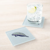 マナティ絵画ービーチデコールガラスコースター ガラスコースター (アングル)