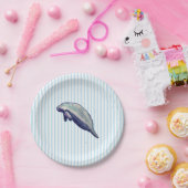 マナティ絵画ービーチデコールガラスコースター ペーパープレート (パーティー)