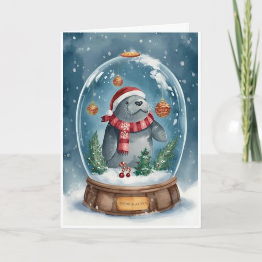 マナティ メリークリスマス カード (正面)