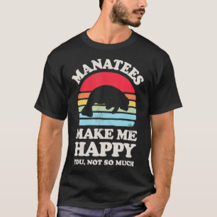 マナテスメイクメイおもしろいハッピーマナテエシーカウズレトロ Tシャツ