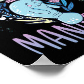 マナテーズを愛する女の子だけの動物愛好家 ポスター (角)