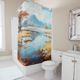 マナプールズジンバブエヴィンテージイラストレーション旅行 シャワーカーテン