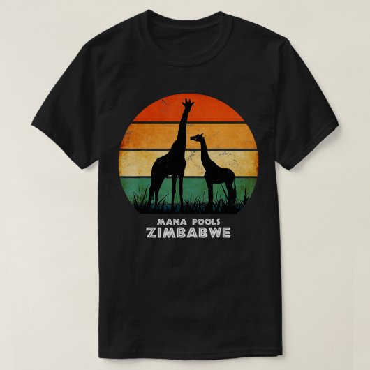 マナプールズジンバブエ・キリン・サファリ国立公園G Tシャツ (デザイン正面)