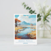 マナプールズ国立公園ジンバブエ旅行 ポストカード (スタンド正面)