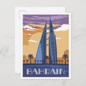 マナマバーレーンアートヴィンテージトラベルイラストレーション ポストカード (正面/裏面)