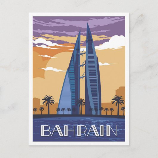 マナマバーレーンアートヴィンテージトラベルイラストレーション ポストカード (正面)