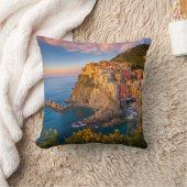 マナローラCinque TerreイタリアMed Sea Coast クッション (ブランケット)