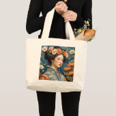 マナーシリーズ#5の女性 ラージトートバッグ (正面(商品))