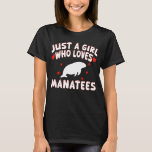 マナーテが大好きな女の子かわいいマナティー Tシャツ