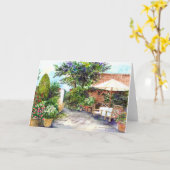 マナーハウスのテラス - グリーティングカード (黄色い花)