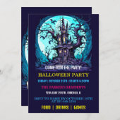 マナ不気味ー幽霊のよく出るハローウィンパーティ招待状 招待状 (正面/裏面)