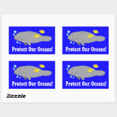 マナ保護ーティーとともに海 長方形シール (シート)