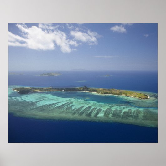 マナ島とママヌカ諸島の珊瑚礁 ポスター (正面)
