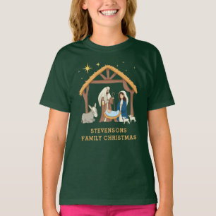 マニガーで家族のクリスマスベビーをパーソナライズ Tシャツ