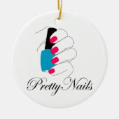 マニキュアが付いているかわいらしいネイル セラミックオーナメント (正面)