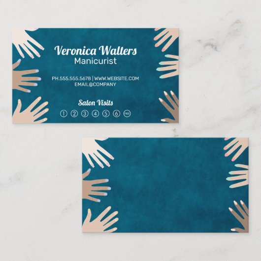 マニキュアされた手 | 顧客ロイヤリティ ロイヤリティカード (正面/裏面)