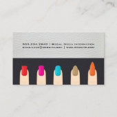 マニキュアされた指の爪、 ネイル | 革の背景 名刺 (裏面)