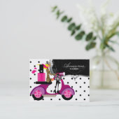 マニキュアのサロンのスクーターの女の子のファッションの点 名刺 (スタンド正面)