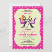 マニキュアのスパのSweet sixteenの招待状 招待状 (正面)