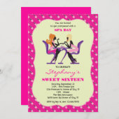 マニキュアのスパのSweet sixteenの招待状 招待状 (正面/裏面)
