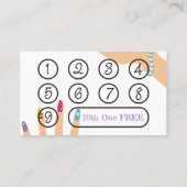 マニキュアのネイルアーチストのネイルアーティスト手の名刺 名刺 (裏面)