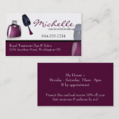 マニキュアのネイルアーチストの化粧の名刺 名刺 (正面/裏面)