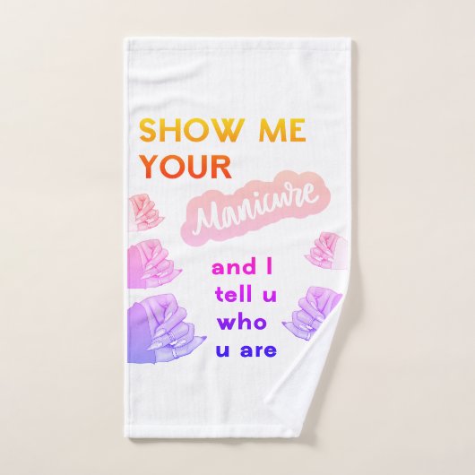 マニキュアのハンドタオルを見せて ハンドタオル (ハンドタオル)