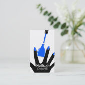 マニキュアのペディキュアのネイルサロンの青 名刺 (スタンド正面)